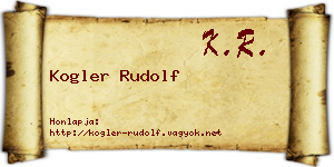 Kogler Rudolf névjegykártya